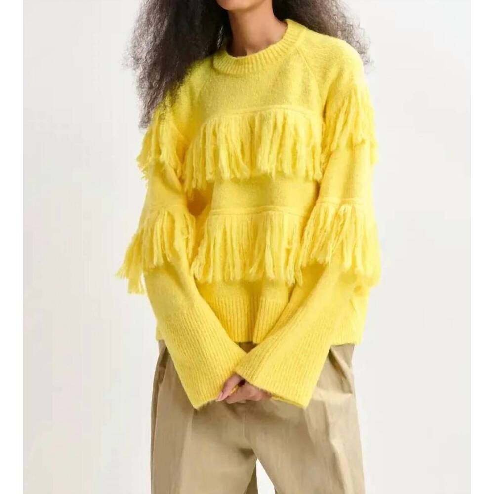 NEW ESSENTIEL ANTWERP johns pull over with fringe in dusty sunshine